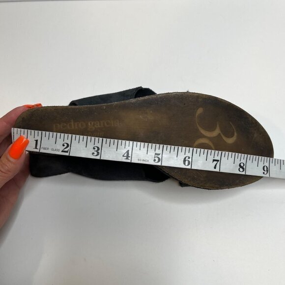 Pedro Garcia Gray Wedge platform Suede sling back sandals Size EU38.5 / 8US - Picture 11 of 11